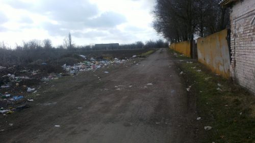 Горы мусора свалили за забором Михайловского психоневрологического интерната