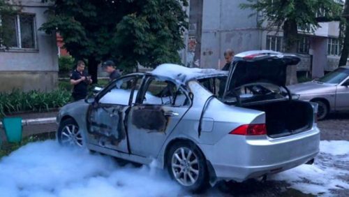 Honda Accord Рамиля Ахмедова после взрыва