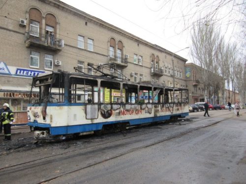 В Запорожье сгорел трамвай