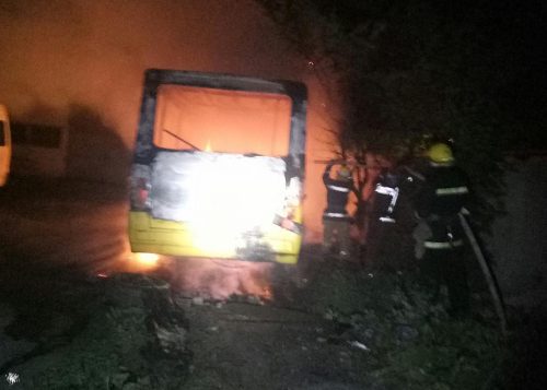 В Мелитополе сгорел пассажирский автобус
