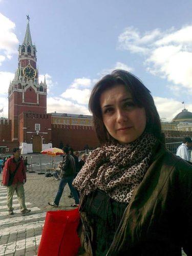 Юлия Мендель на Красной площади в Москве