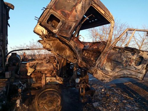 На Запорожье, в Черниговском районе, сгорела фура