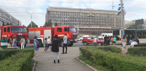 В центре Запорожья горел троллейбус