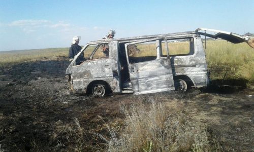 В Кирилловке сгорел микроавтобус отдыхающих