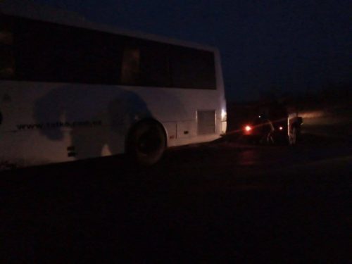 На юге Запорожской области автобус с 25-ю пассажирами слетел в кювет