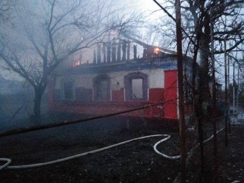 Пожар в селе Красное под Бердянском