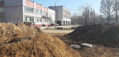 99 лицей Запорожья - ремонт канализации