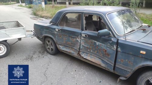 В Шевченковском районе Запорожья пьяный бесправник сотворил ДТП, в котором разбил две машины
