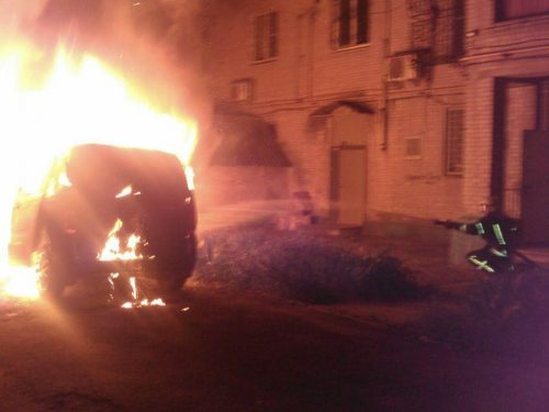 В Мелитополе сгорел Citroën Berlingo