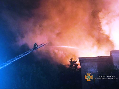 Пожар на улице Медведева в Запорожье