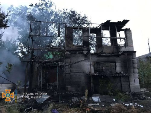 В Вольнокурьяновском, под Вольнянском, сгорел большой дачный дом