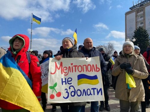 Проукраинский митинг в оккупированном русней Мелитополе
