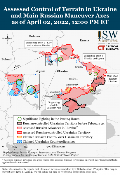 Карта войны в Украине на конец дня 02.04.2022