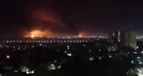 Благодатный огонь сошел на нефтебазу г. Брянск в России