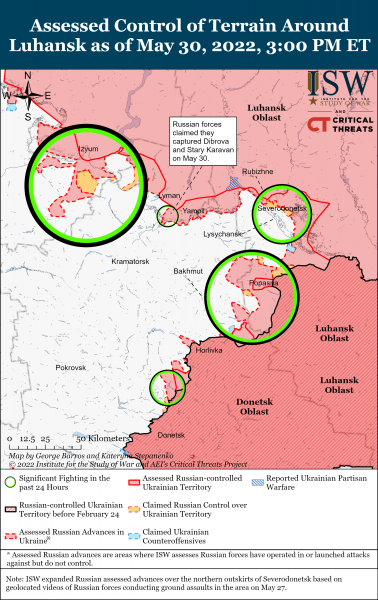 Карта войны в Донецкой и Луганской области 30 мая
