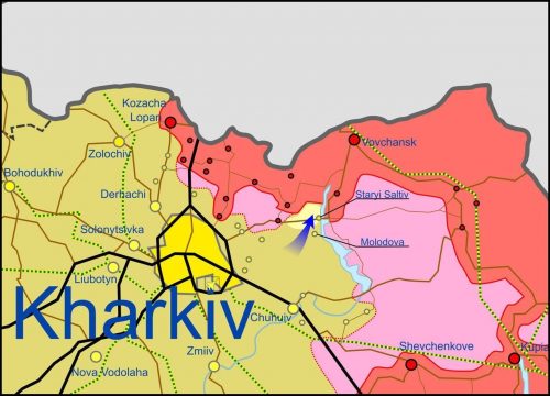 Контрнаступление ВСУ под Харьковом: розовым цветом обозначены освобожденные территории