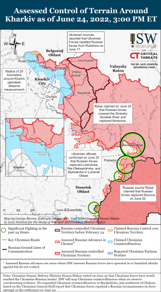 Карта обороны Харькова 24.06.2022