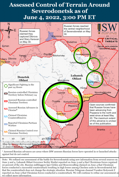 Карта обороны Северодонецка 4 июня