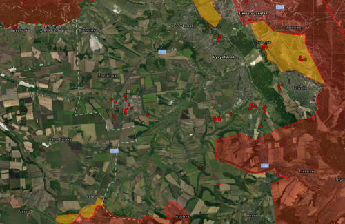 Карта пожаров у Лисичанска 22 июня 2022