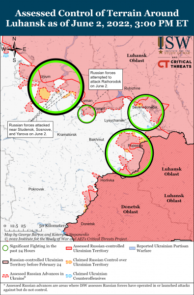 Карта войны в Луганской области 2 июня