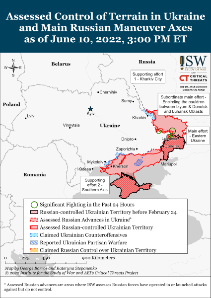 Карта войны в Украине 10 июня 2022