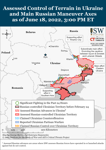 Карта войны в Украине 18.06.2022