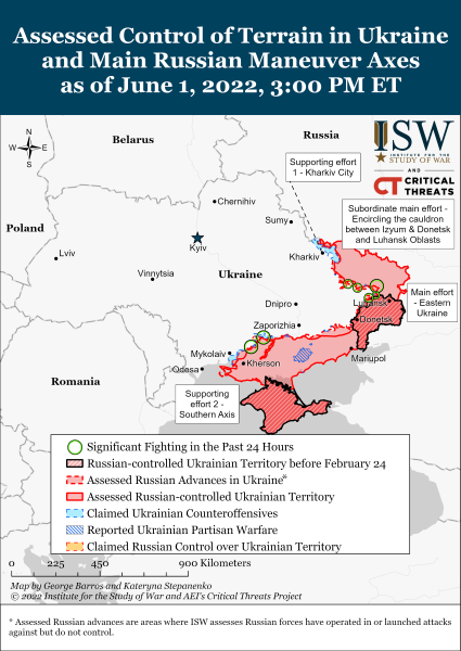 Карта войны в Украине на 01.06.2022