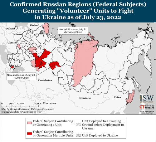 Карта мобилизации в россии 23 июля 2022