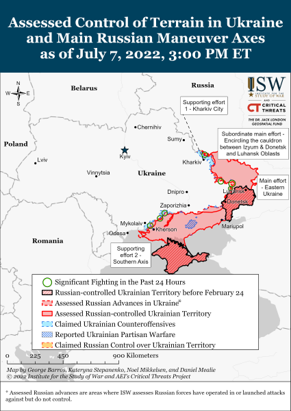 Карта войны в Украине 07.07.2022