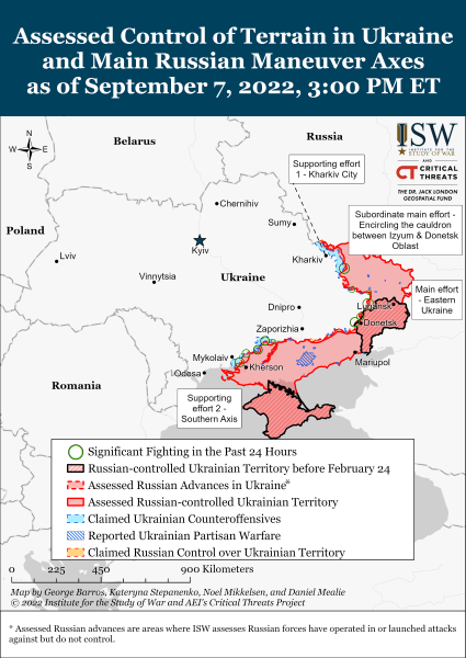 Карта войны в Украине 07.09.2022г.