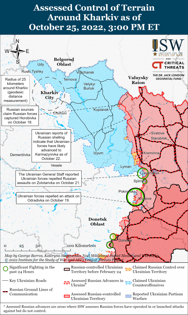 Карта контрнаступления в Харьковской и луганской областях 25.10.2022