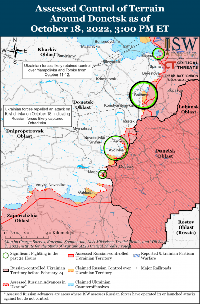 Карта войны на Донбассе 18.10.2022