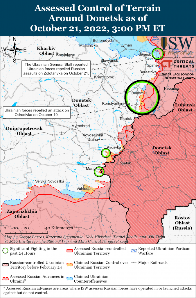 Карта войны на Донбассе 21.10.2022
