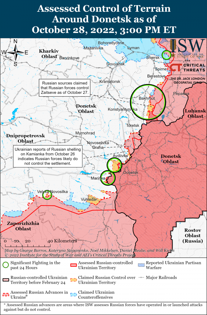 Карта войны на Донбассе 28.10.2022