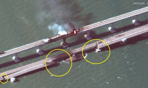 Крымский мост - повреждения в трех местах