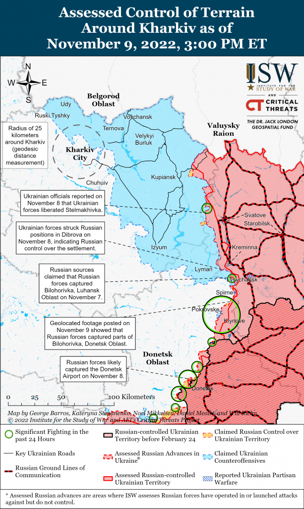 Карта контрнаступления в Харьковской области 09.11.2022