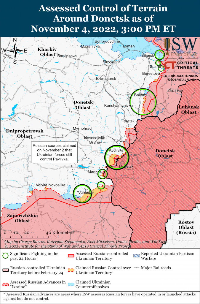 Карта обороны Донбасса 04.11.2022
