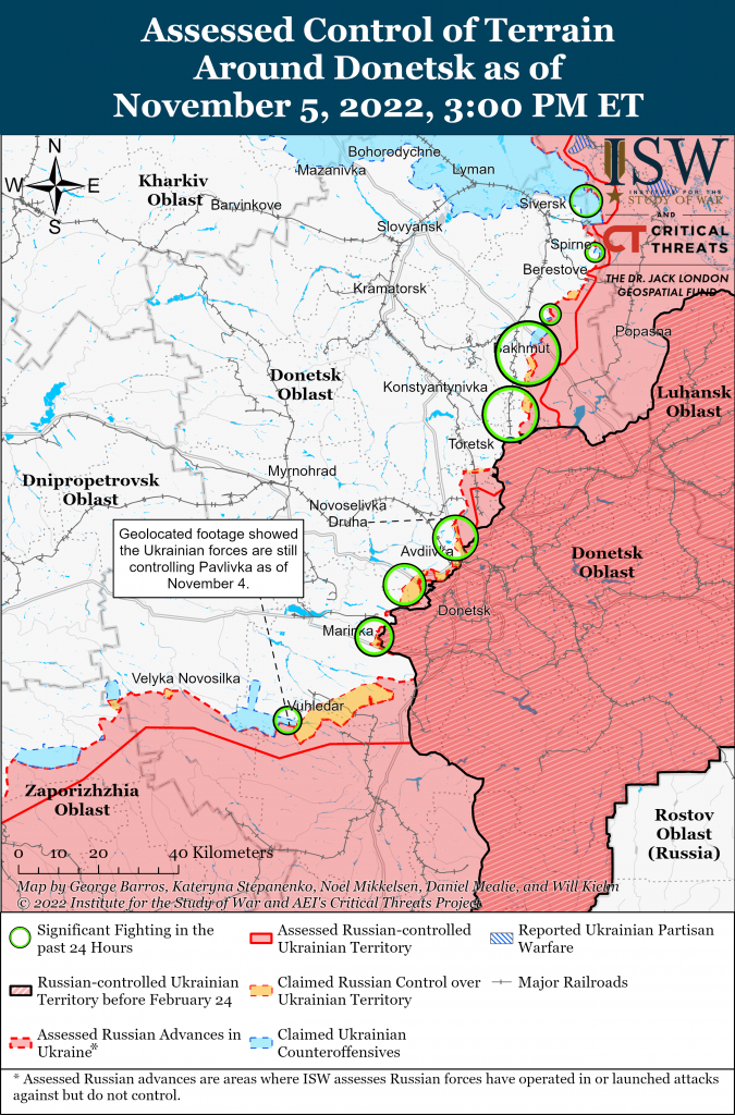 Карта обороны Донбасса 05.11.2022