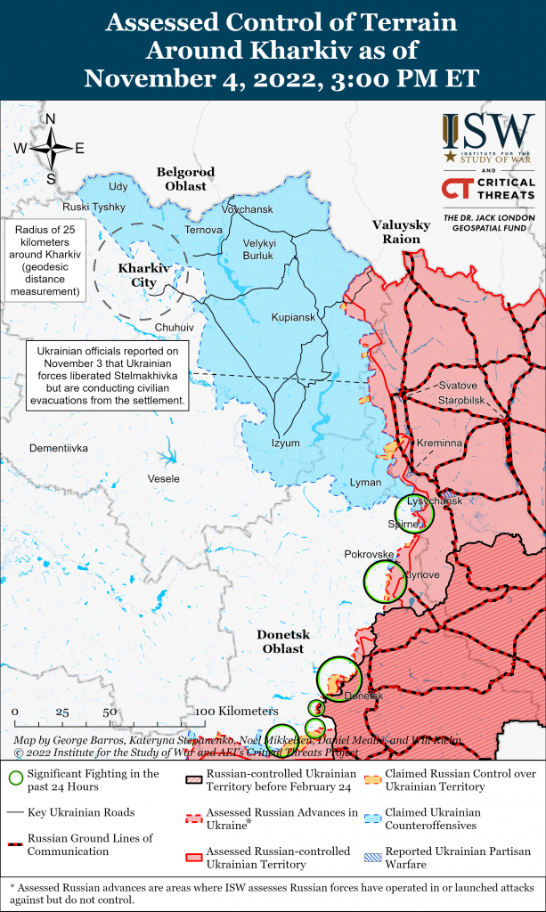 Карта украинского контрнаступления в Харьковской и Луганской областях 04.11.2022