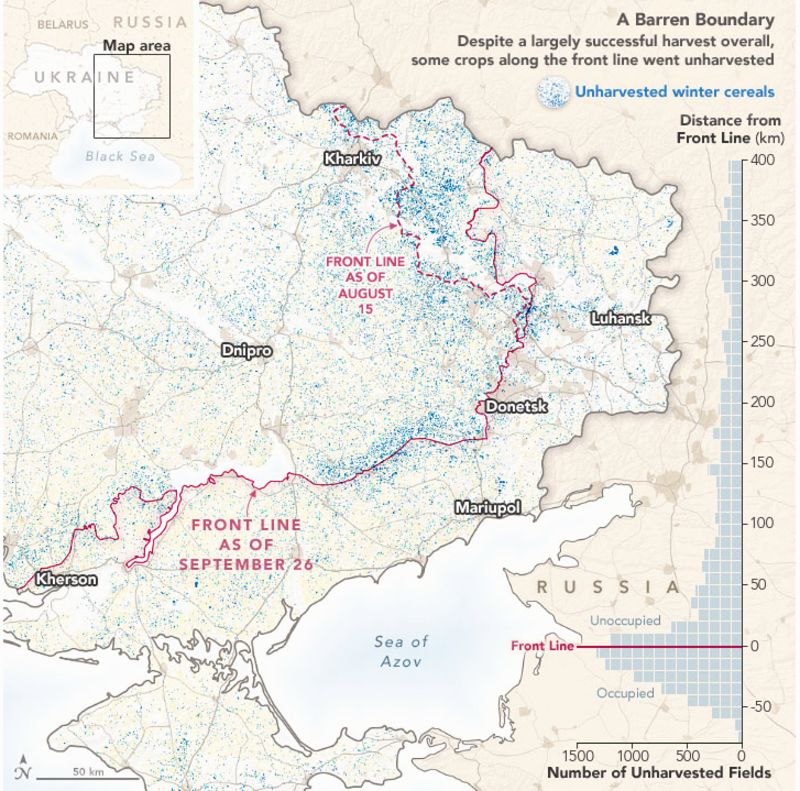 Карта войны и посевов в Украине