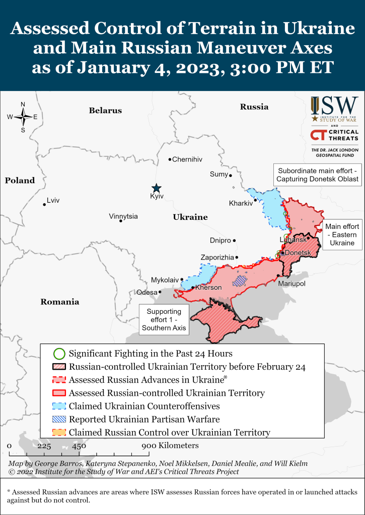 карта войны в Украине за 04.01.2022