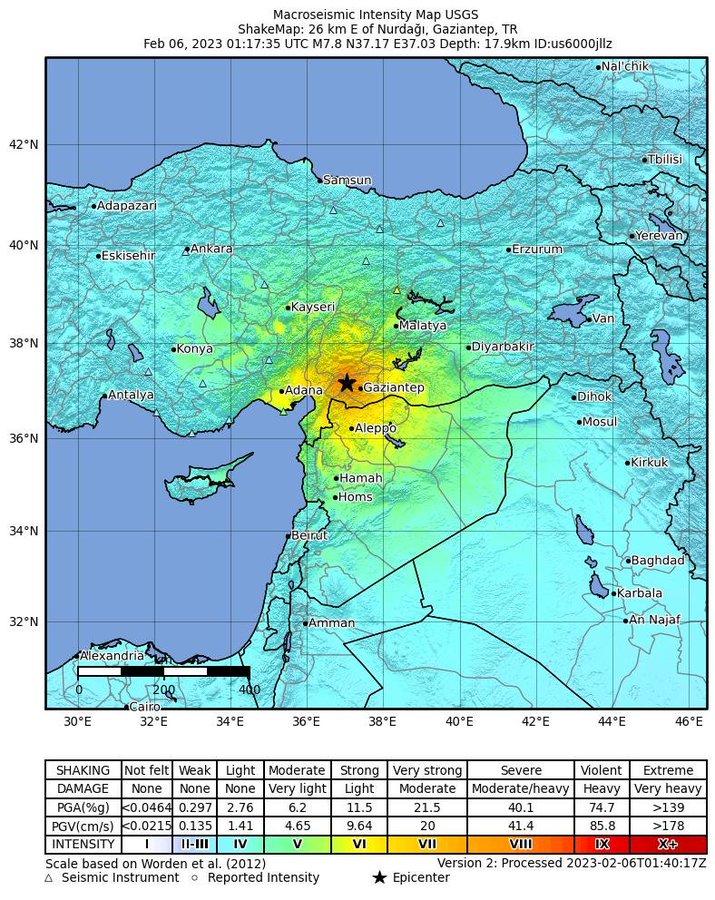 Землетрясение Сирия - Турция 06.02.2023