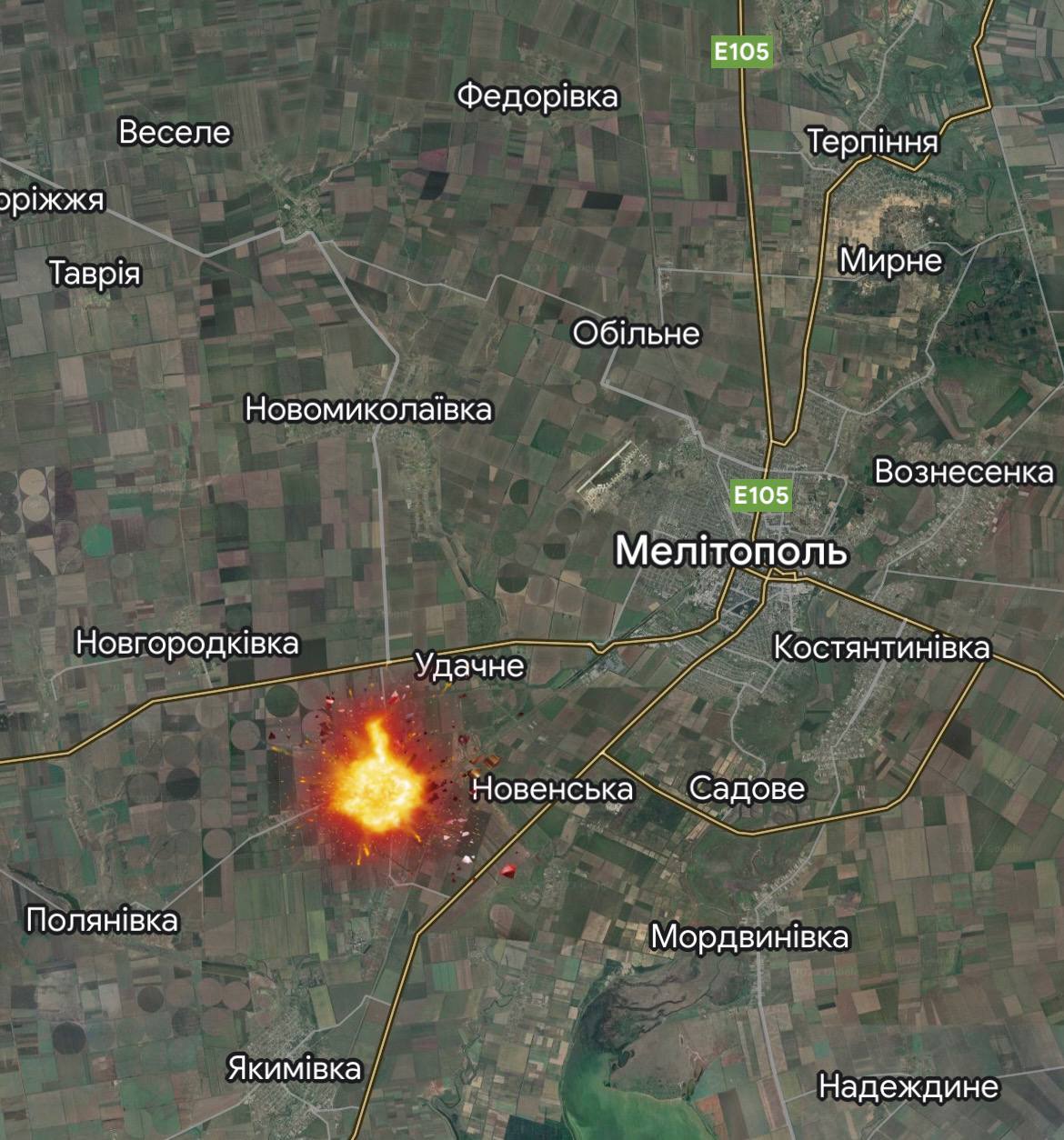 Взрыв железнодорожного полотна у села Долинское под Мелитополем