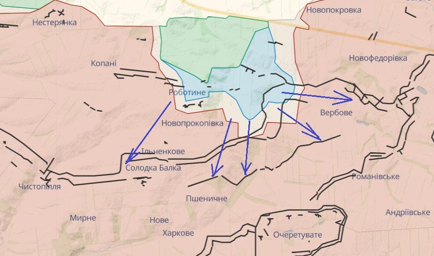 Расширение плацдарма на Мелитопольском направлении Вербовое-Сладкая Балка