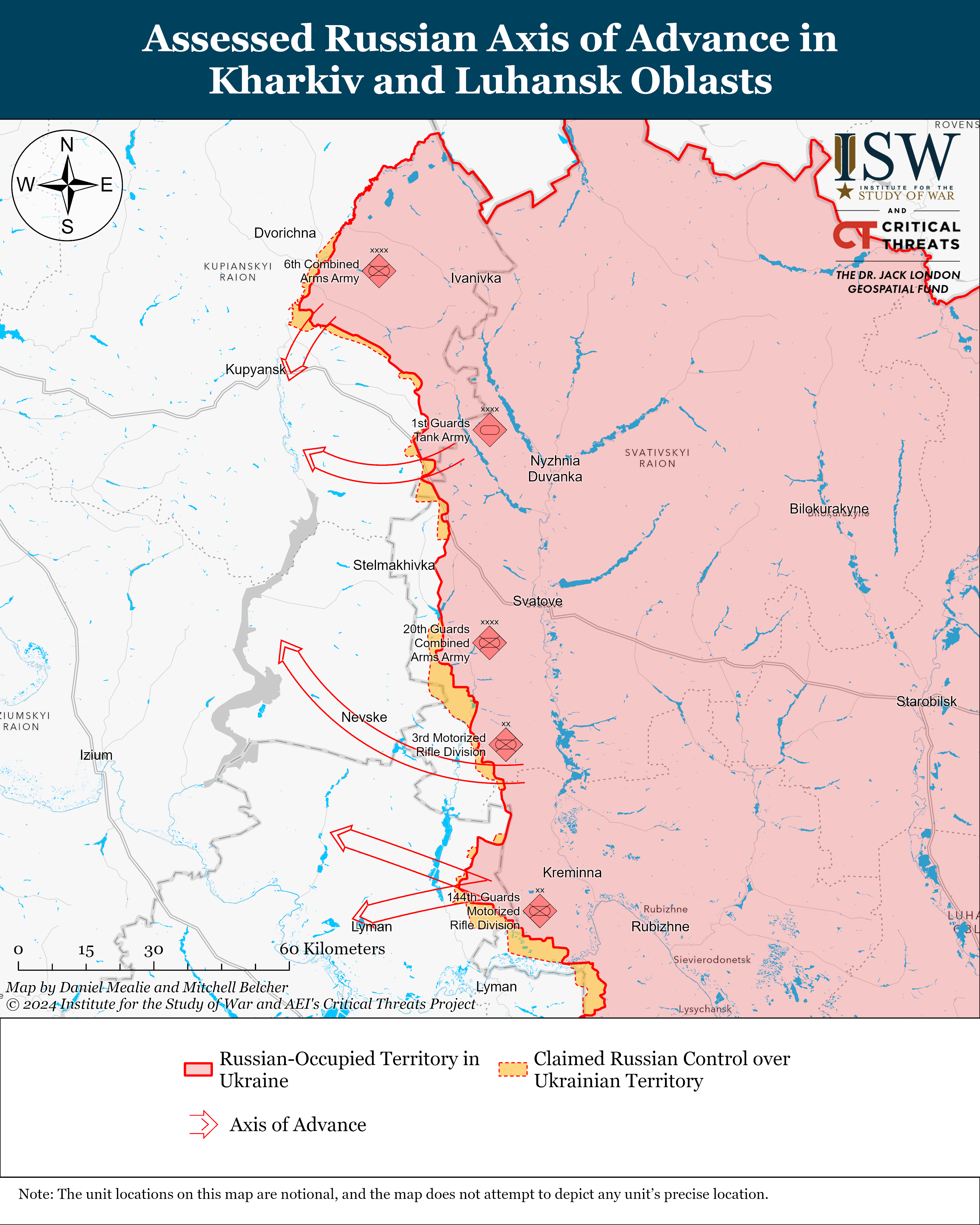 Карта планів російської армії після падіння Авдіївки