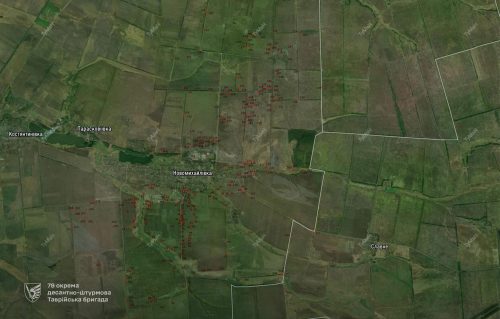 Мапа знищеної ворожої техніки бійцями 79-ї ОДШБ Хортиця