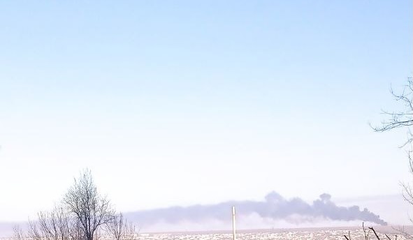 Камброд Луганської області, війна - горить підстанція 220кВ