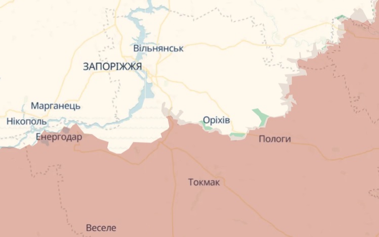 Лінія фронту на Запоріжжі 11.01.2025 - DeepState