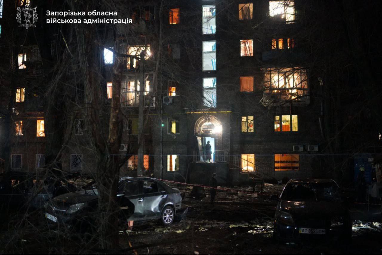 Російські терористи вдарили по Запоріддю у ніч на 24 лютого 2026
