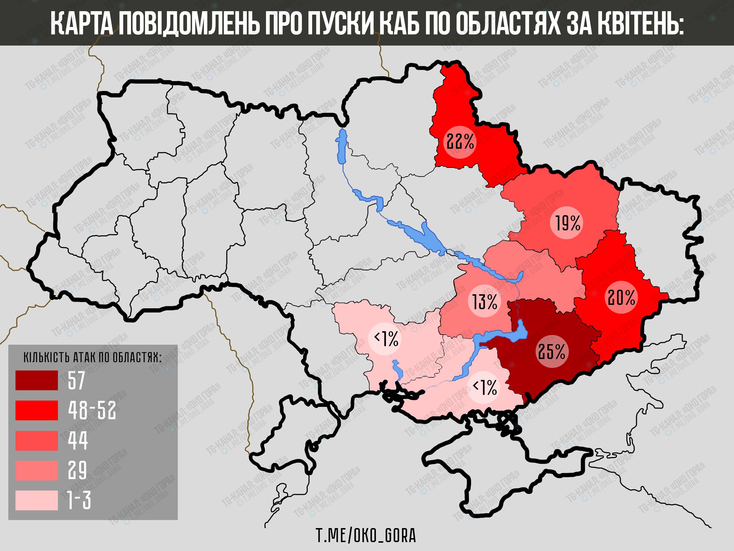 Пуски КАБів по Україні